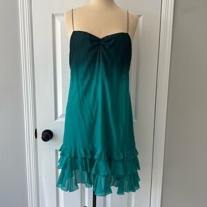 Rebecca Taylor Vintage Ombré Ruffle Silk Slip Dress